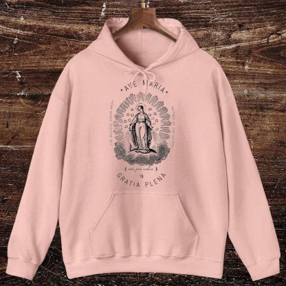 Ave Maria Mother Of The Church Oversized Cotton Hoodies