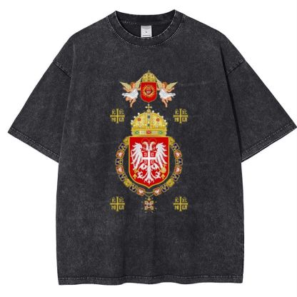 IC XC NIKA Coat Of Arms Of Serbia Snowflake Vintage Cotton T-Shirt