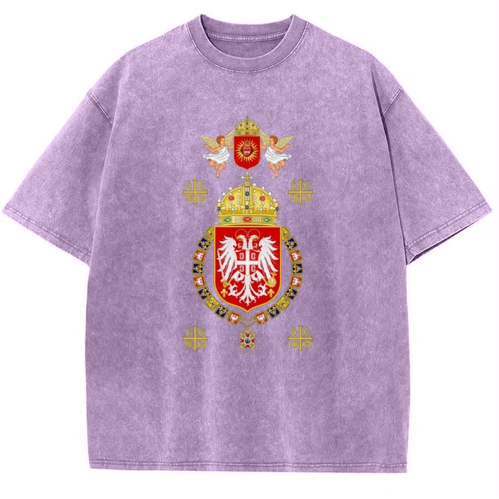 IC XC NIKA Coat Of Arms Of Serbia Snowflake Vintage Cotton T-Shirt