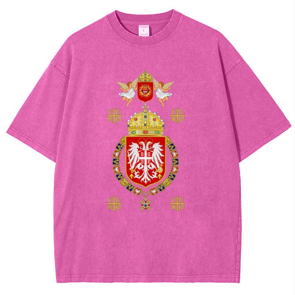 IC XC NIKA Coat Of Arms Of Serbia Snowflake Vintage Cotton T-Shirt