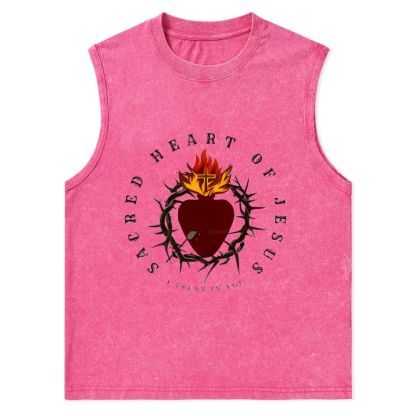 Sacred Heart of Jesus Christian Snowflake Washed Vest