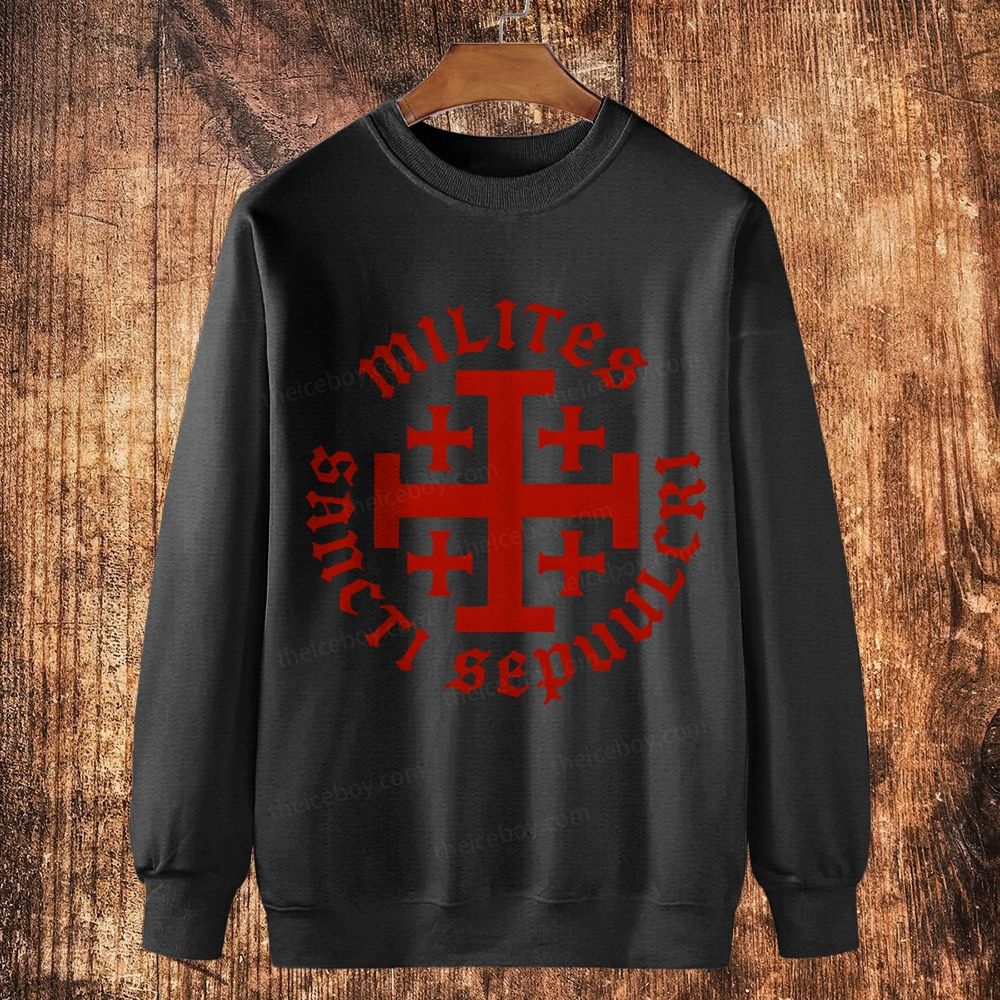 Knight Templar Order of the Holy Sepulchre Cotton Crewneck Sweatshirt
