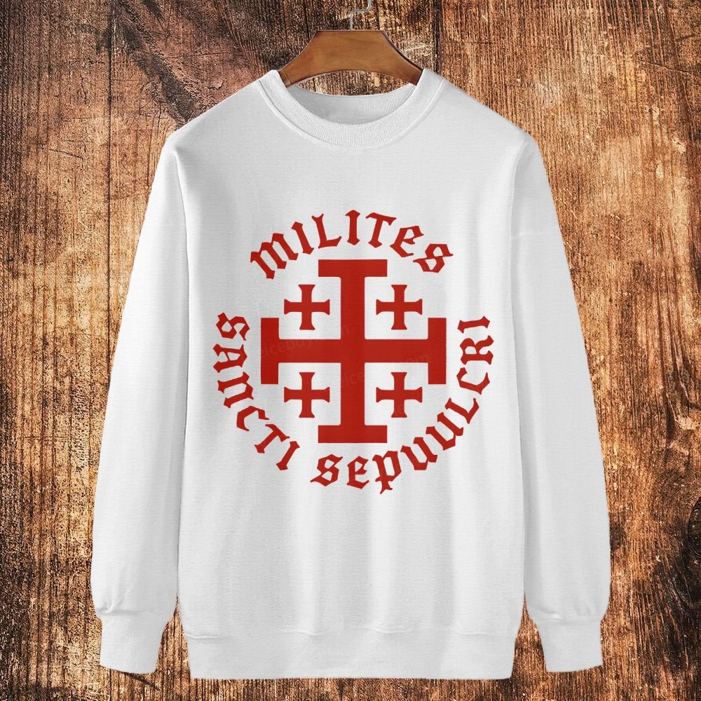 Knight Templar Order of the Holy Sepulchre Cotton Crewneck Sweatshirt