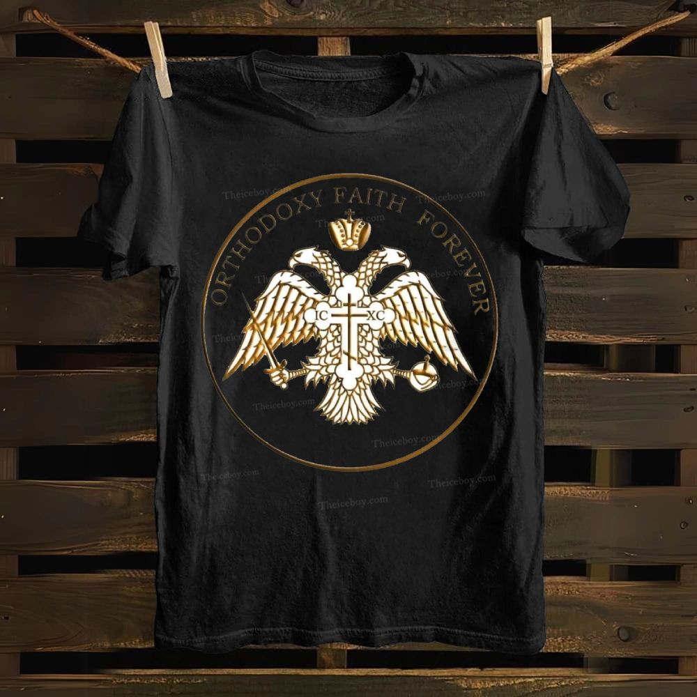 Byzantine Double-Headed Eagle Orthodoxy Faith Forever Cotton T-shirt