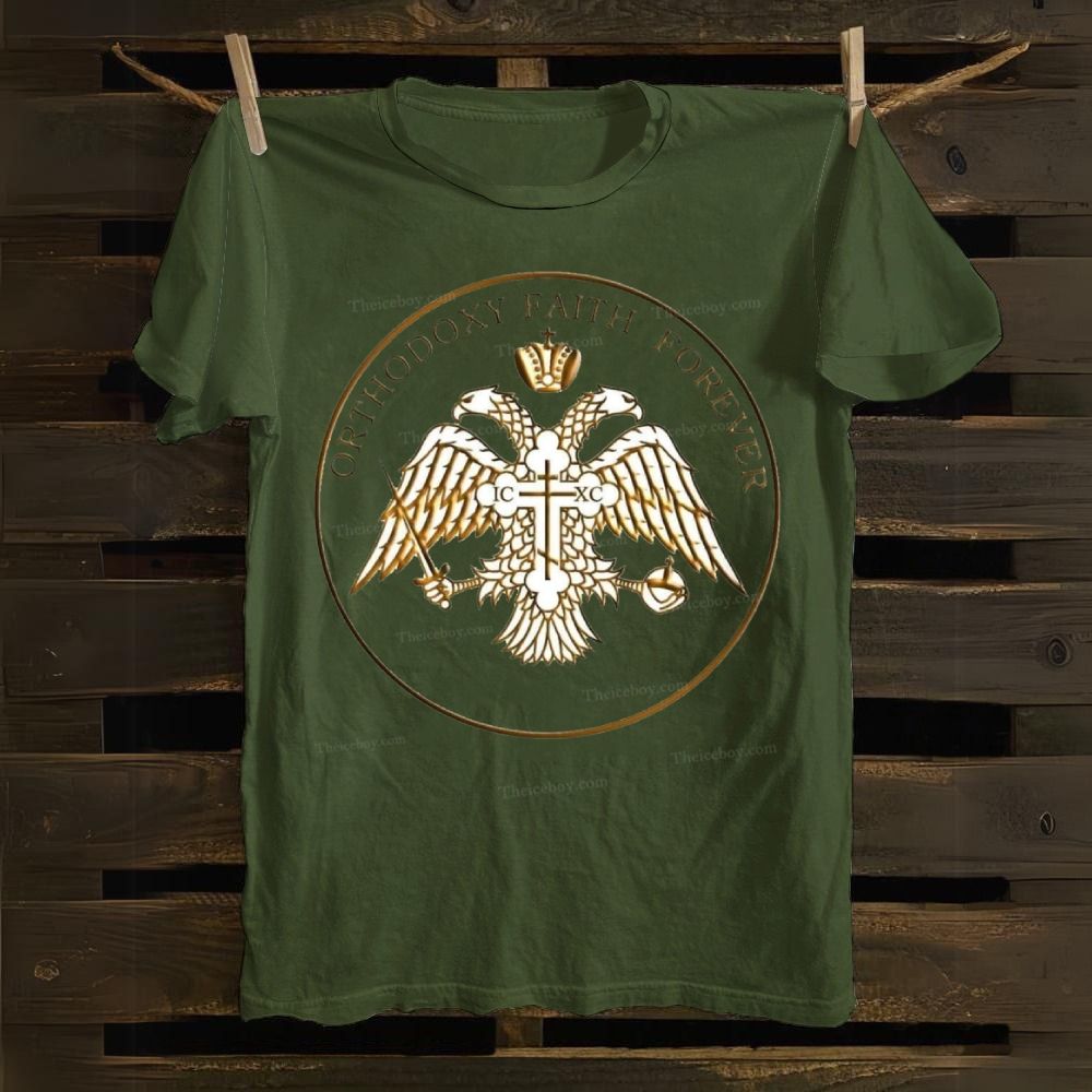 Byzantine Double-Headed Eagle Orthodoxy Faith Forever Cotton T-shirt