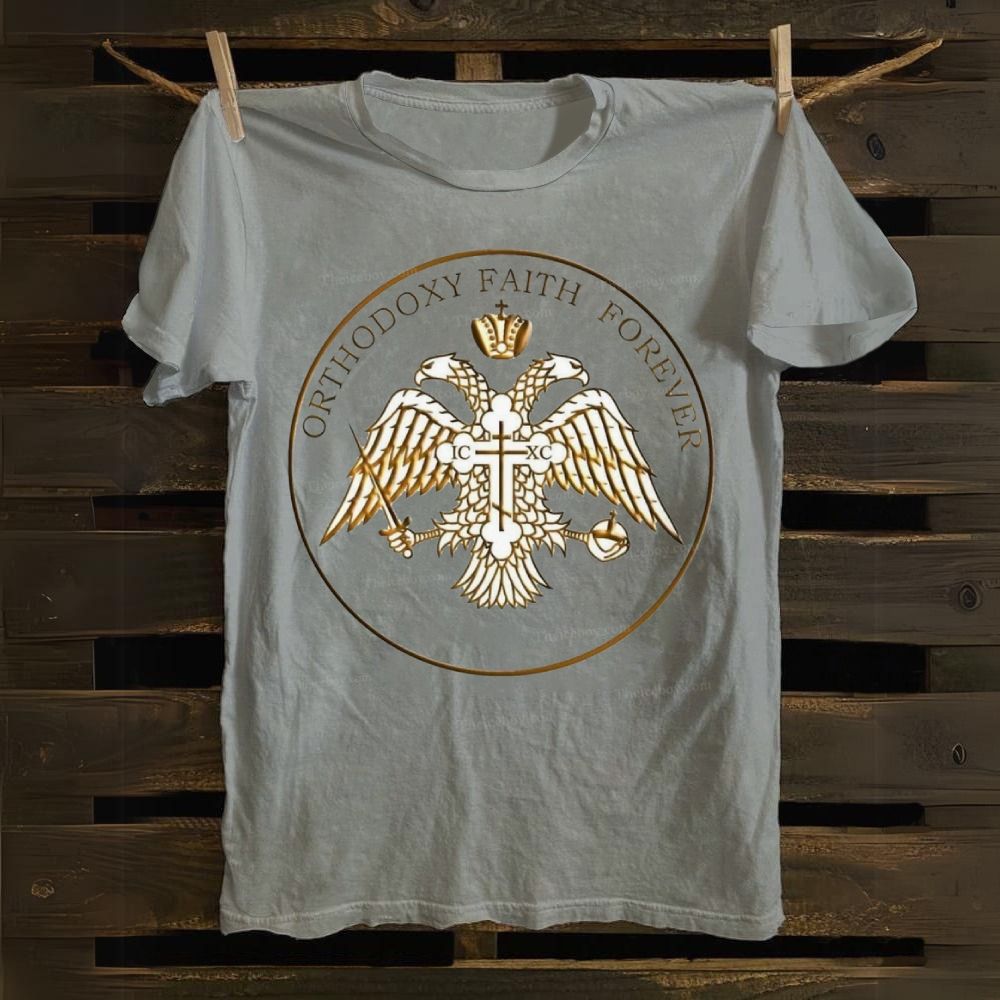 Byzantine Double-Headed Eagle Orthodoxy Faith Forever Cotton T-shirt