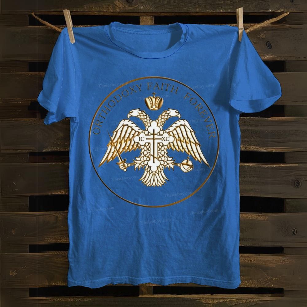 Byzantine Double-Headed Eagle Orthodoxy Faith Forever Cotton T-shirt