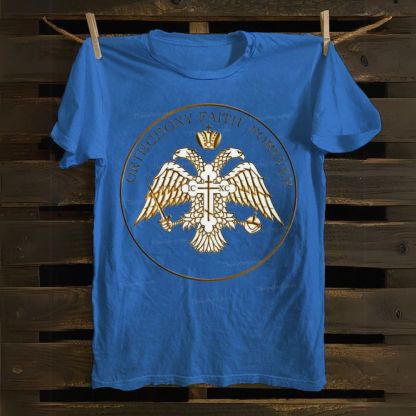 Byzantine Double-Headed Eagle Orthodoxy Faith Forever Cotton T-shirt