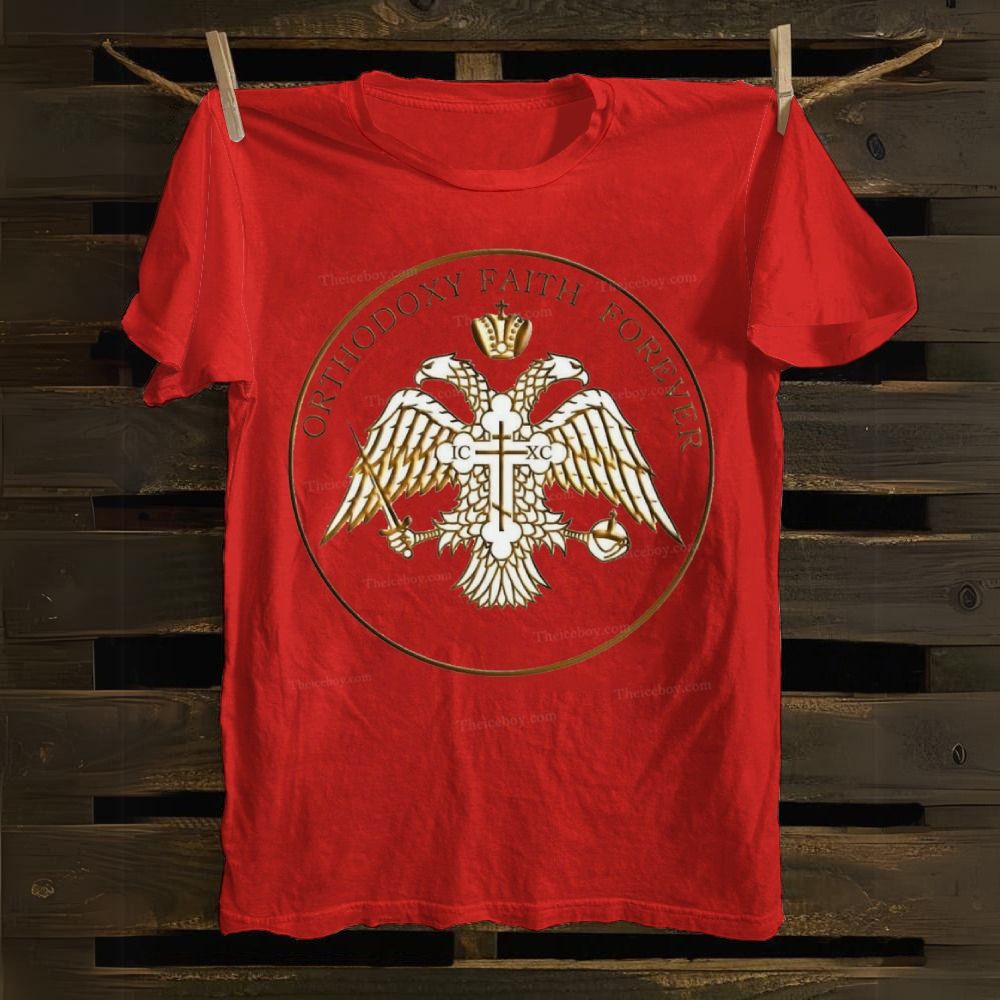 Byzantine Double-Headed Eagle Orthodoxy Faith Forever Cotton T-shirt