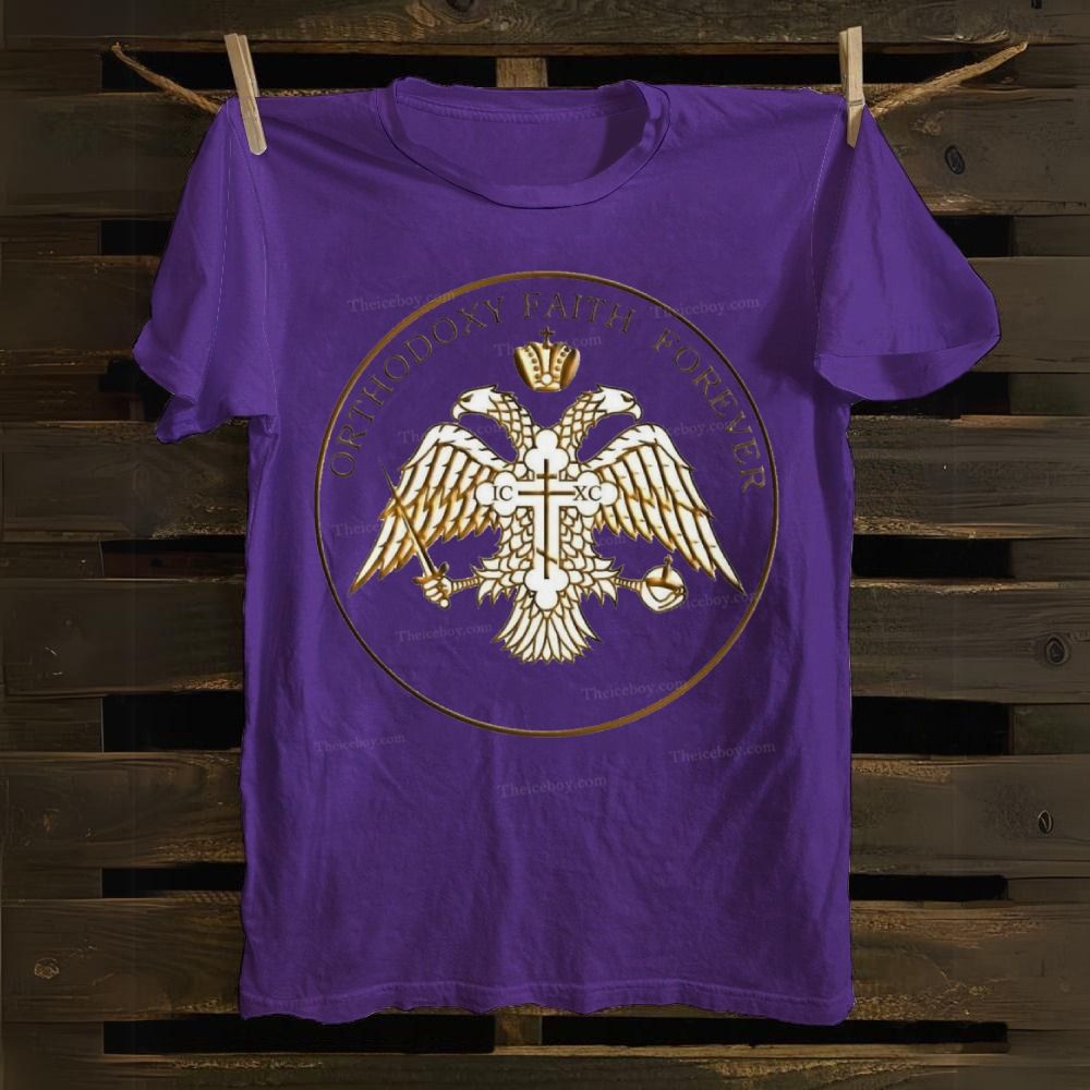 Byzantine Double-Headed Eagle Orthodoxy Faith Forever Cotton T-shirt