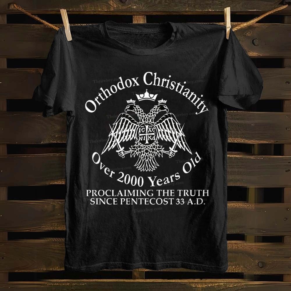 Orthodox Christianity ICXC NIKA  Byzantine Double-Headed Eagle Christians Cotton T-shirt