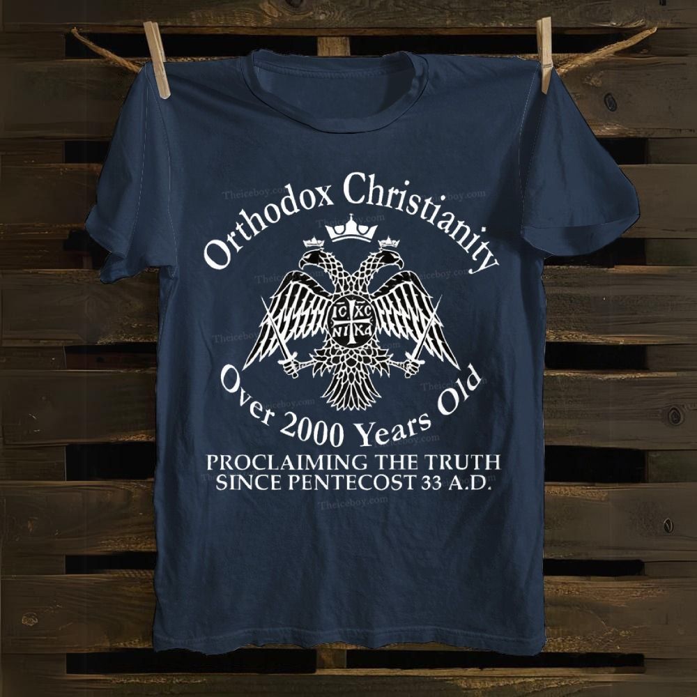 Orthodox Christianity ICXC NIKA  Byzantine Double-Headed Eagle Christians Cotton T-shirt