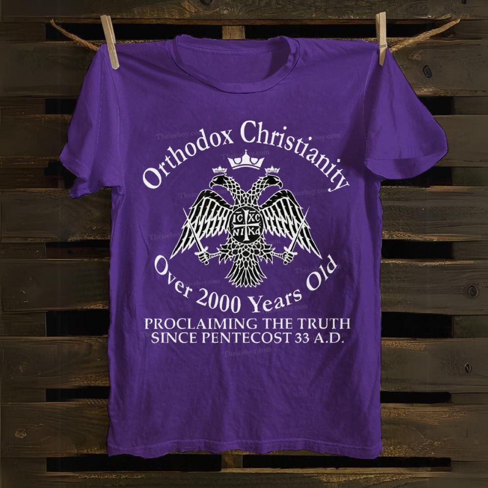 Orthodox Christianity ICXC NIKA  Byzantine Double-Headed Eagle Christians Cotton T-shirt
