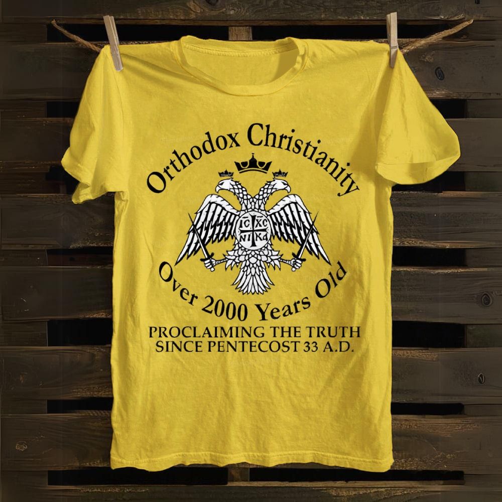 Orthodox Christianity ICXC NIKA  Byzantine Double-Headed Eagle Christians Cotton T-shirt