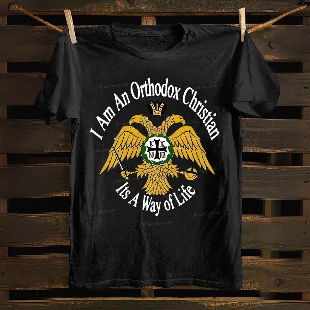 IC XC NIKA I Am An Orthodox Christian Cotton T-shirt