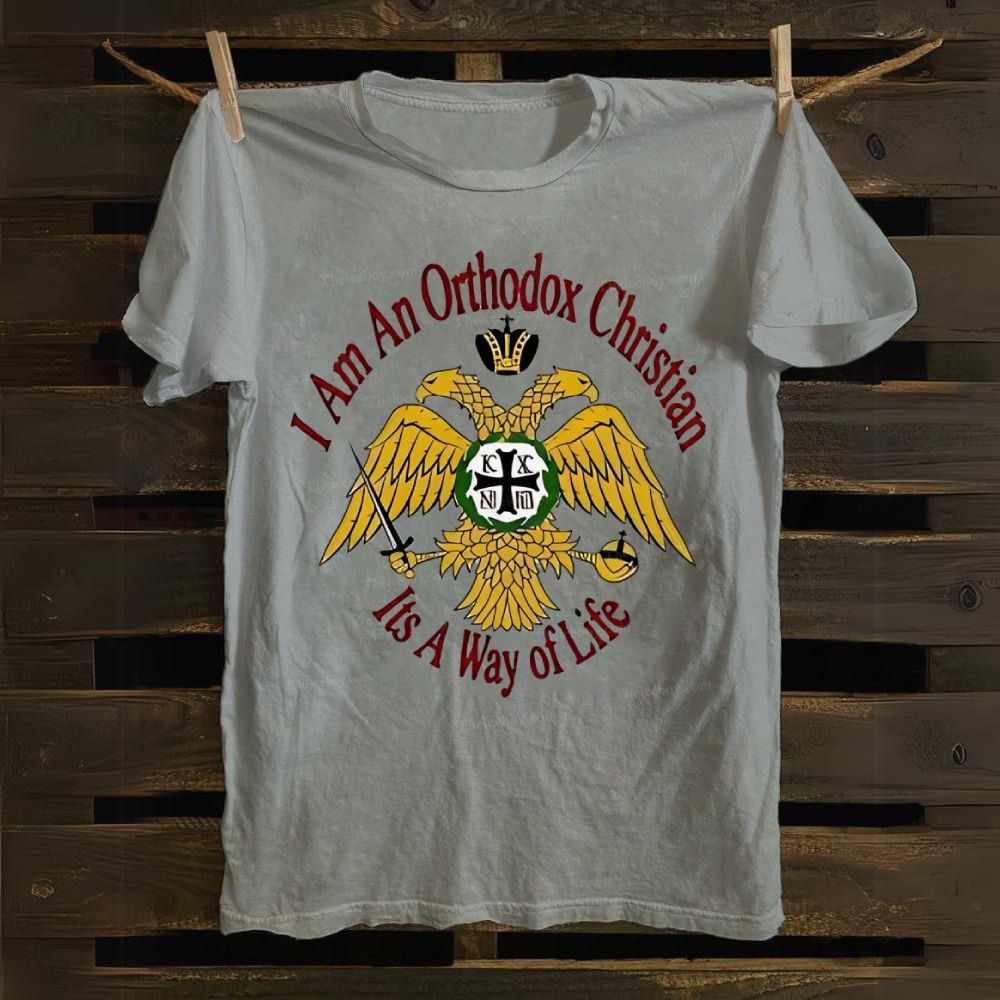 IC XC NIKA I Am An Orthodox Christian Cotton T-shirt