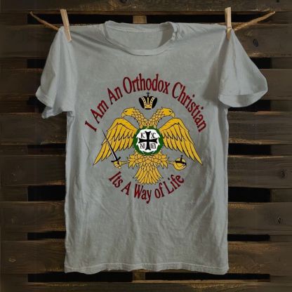 IC XC NIKA I Am An Orthodox Christian Cotton T-shirt