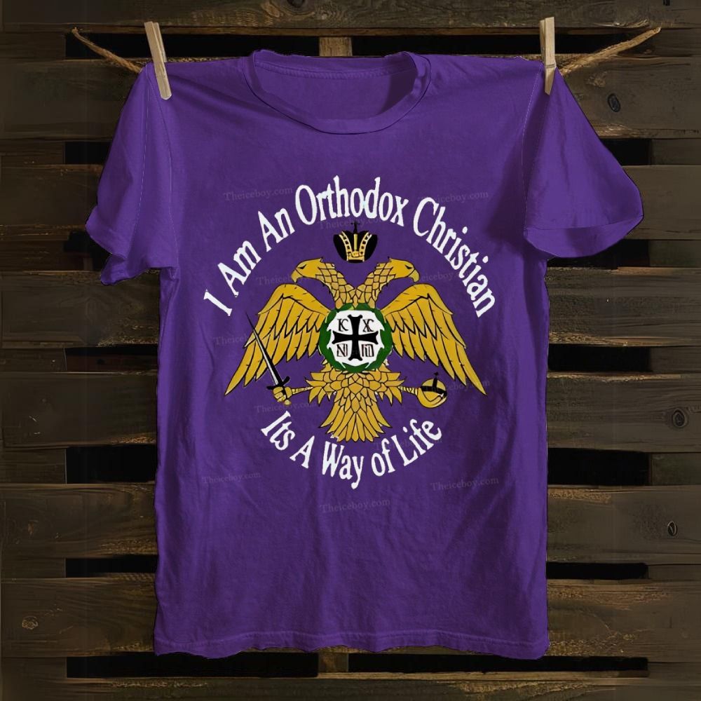 IC XC NIKA I Am An Orthodox Christian Cotton T-shirt