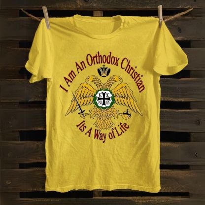 IC XC NIKA I Am An Orthodox Christian Cotton T-shirt