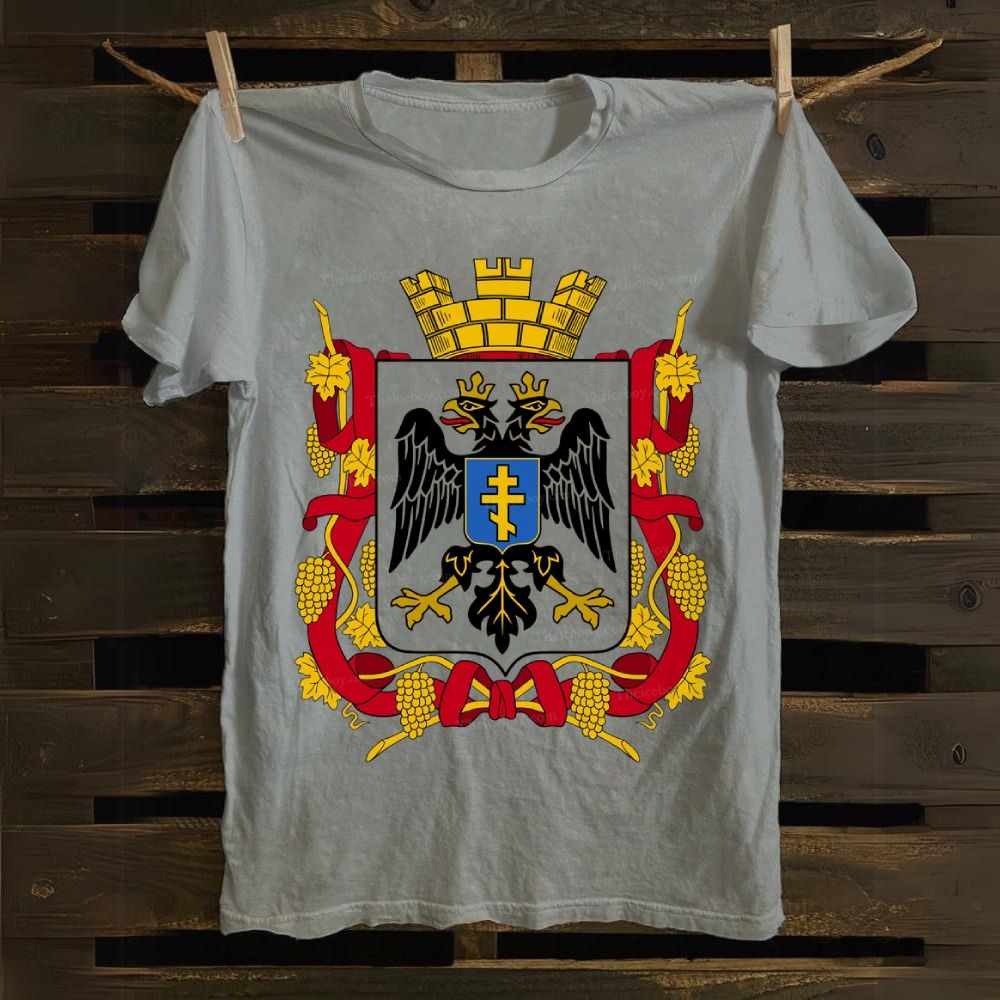 Orthodox Double-Headed Eagle Cross Emblem Cotton T-shirt