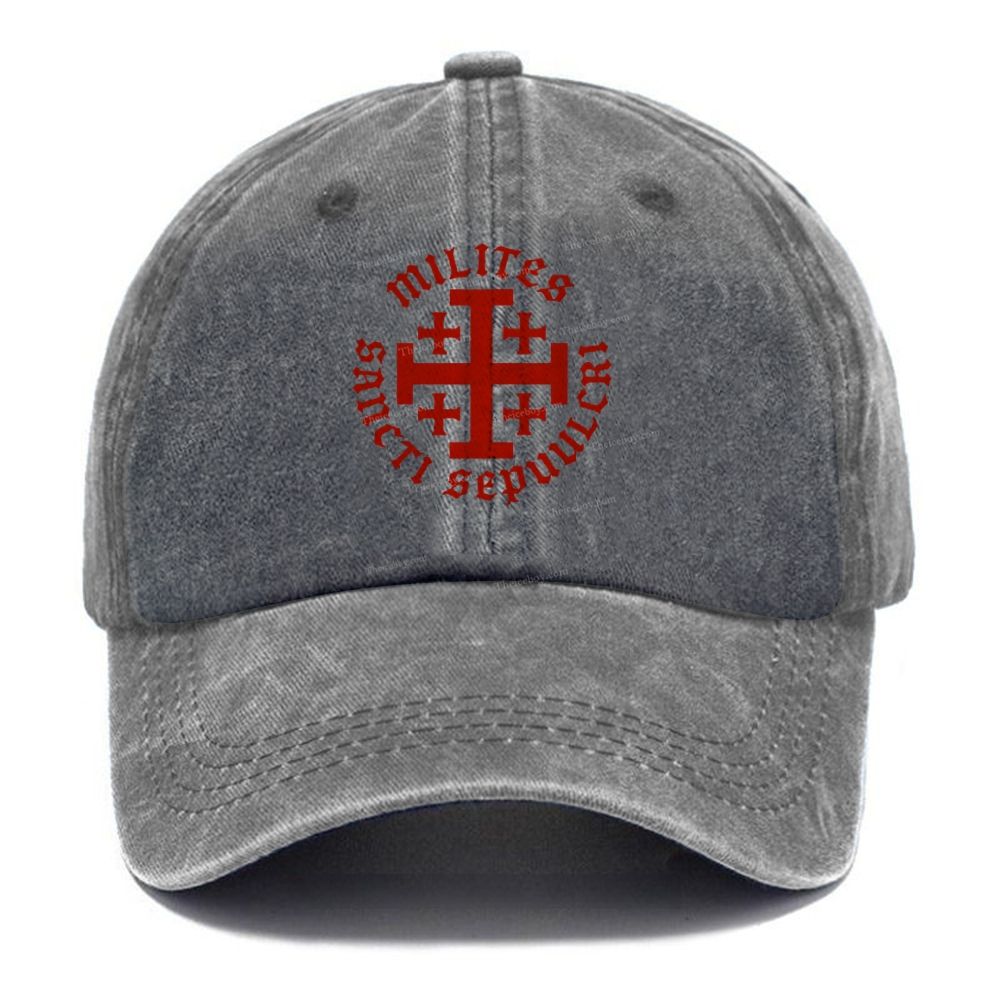 Knight Templar Order of the Holy Sepulchre Unisex Vintage Casual Washed Cap