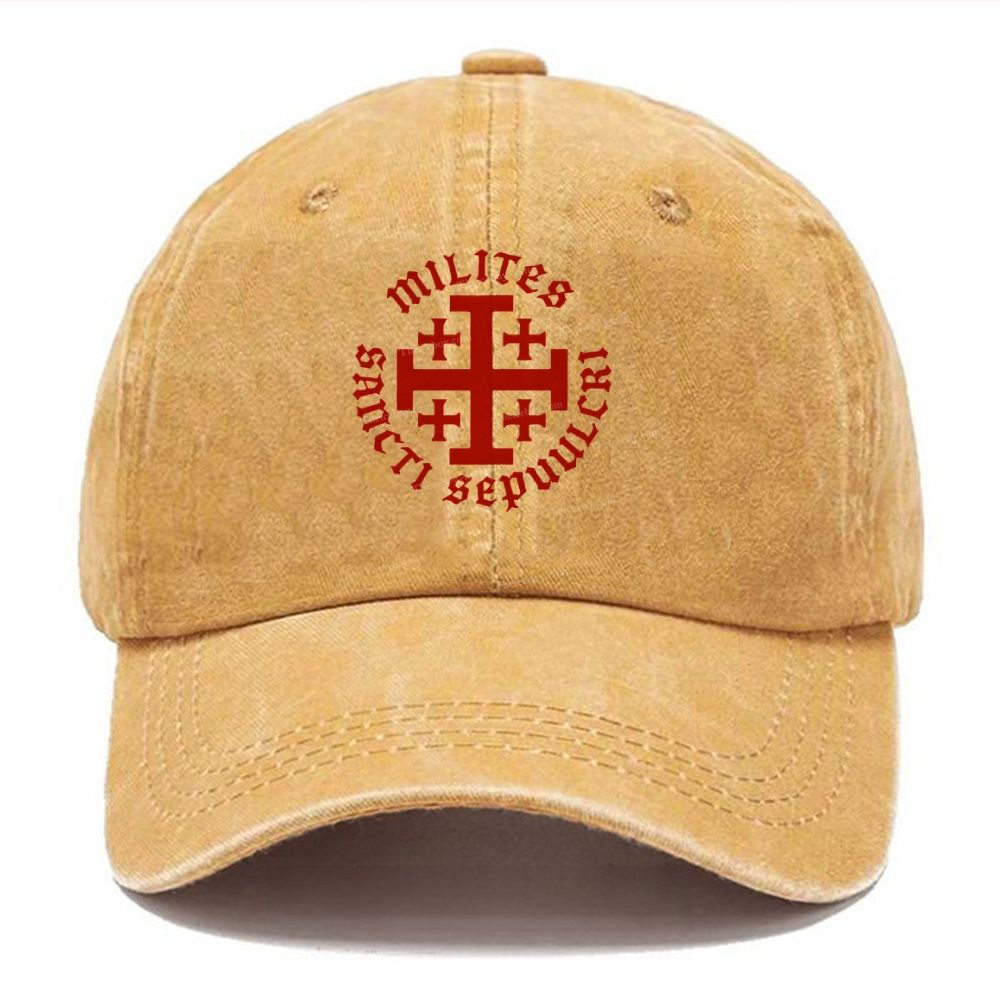 Knight Templar Order of the Holy Sepulchre Unisex Vintage Casual Washed Cap