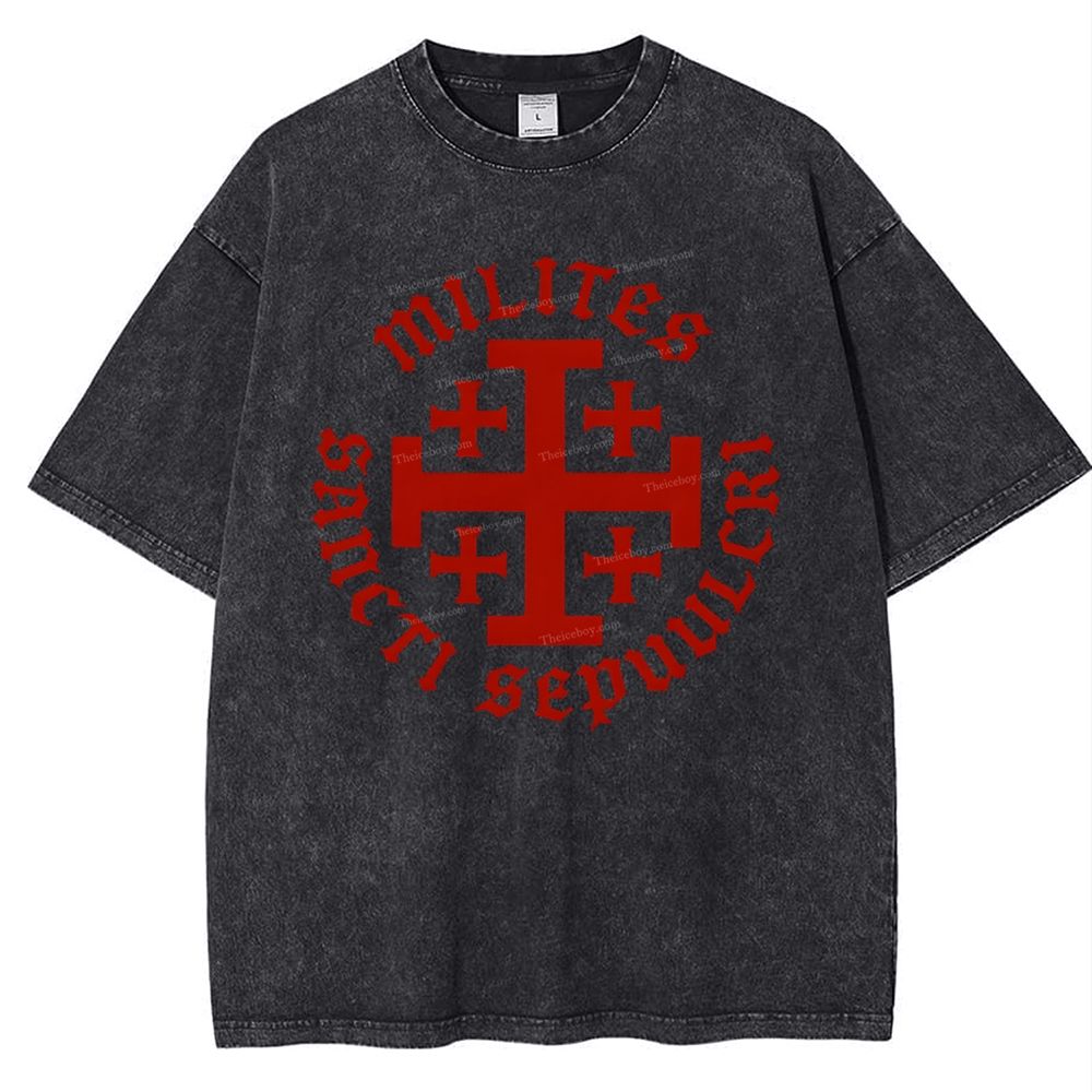 Knight Templar Order of the Holy Sepulchre Snowflake Vintage Cotton T-Shirt
