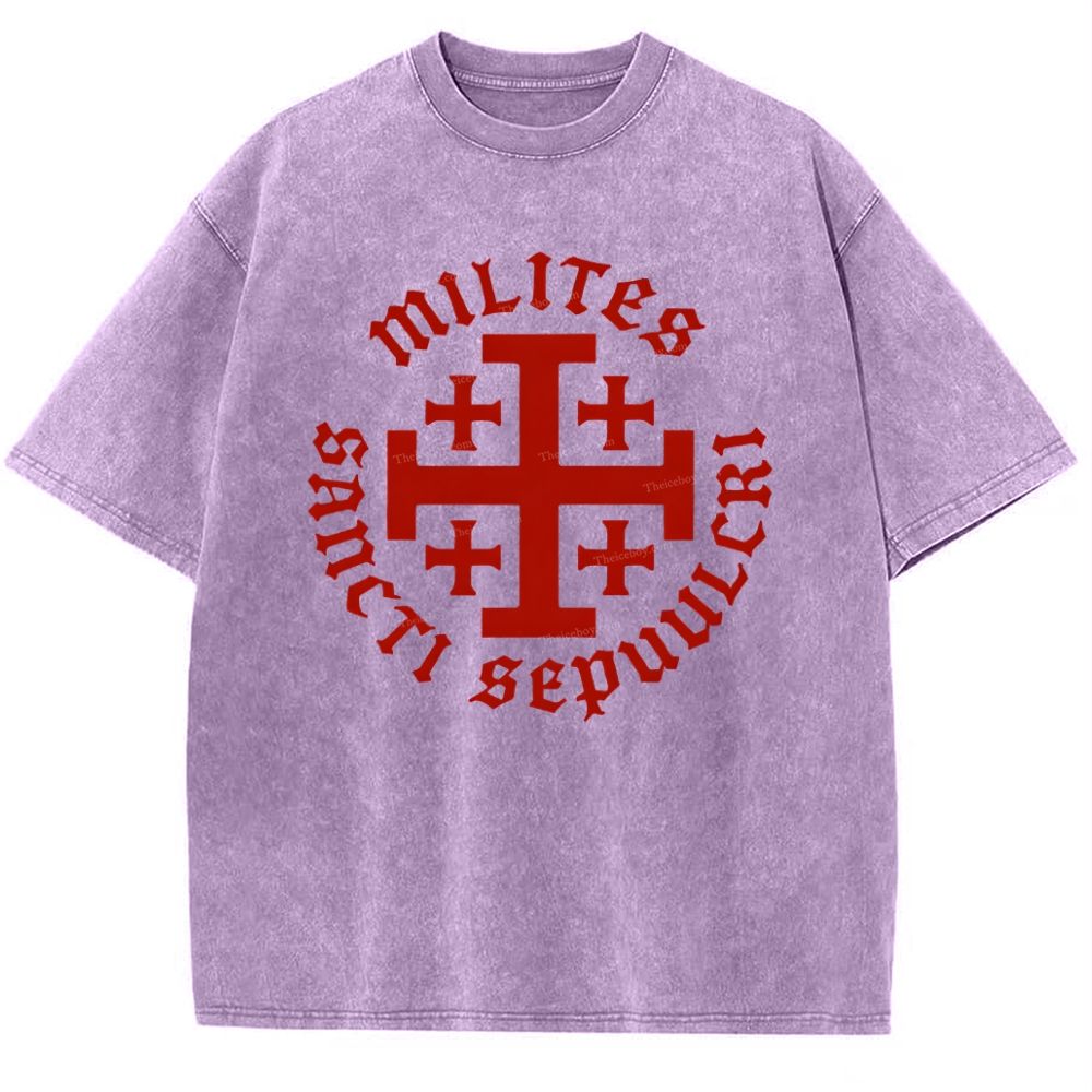 Knight Templar Order of the Holy Sepulchre Snowflake Vintage Cotton T-Shirt