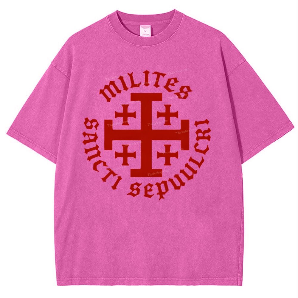 Knight Templar Order of the Holy Sepulchre Snowflake Vintage Cotton T-Shirt