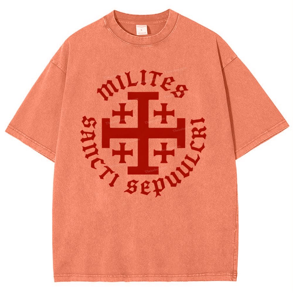 Knight Templar Order of the Holy Sepulchre Snowflake Vintage Cotton T-Shirt