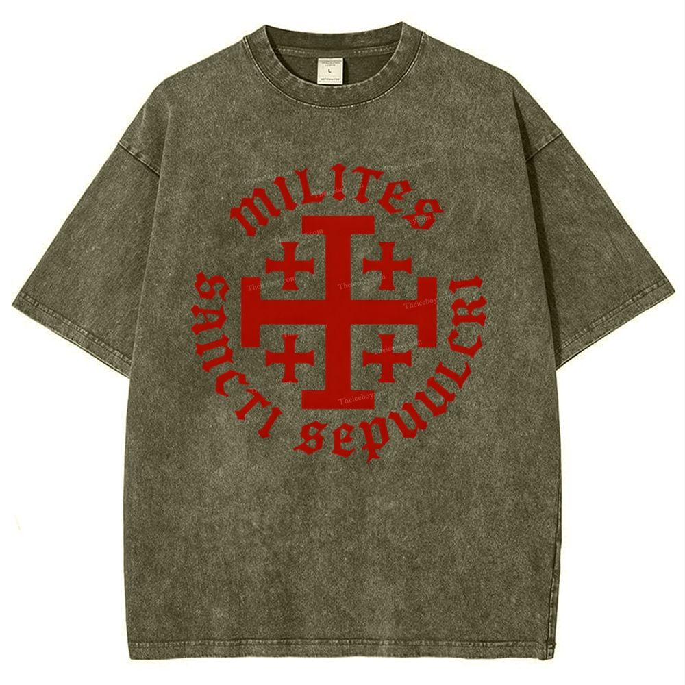Knight Templar Order of the Holy Sepulchre Snowflake Vintage Cotton T-Shirt