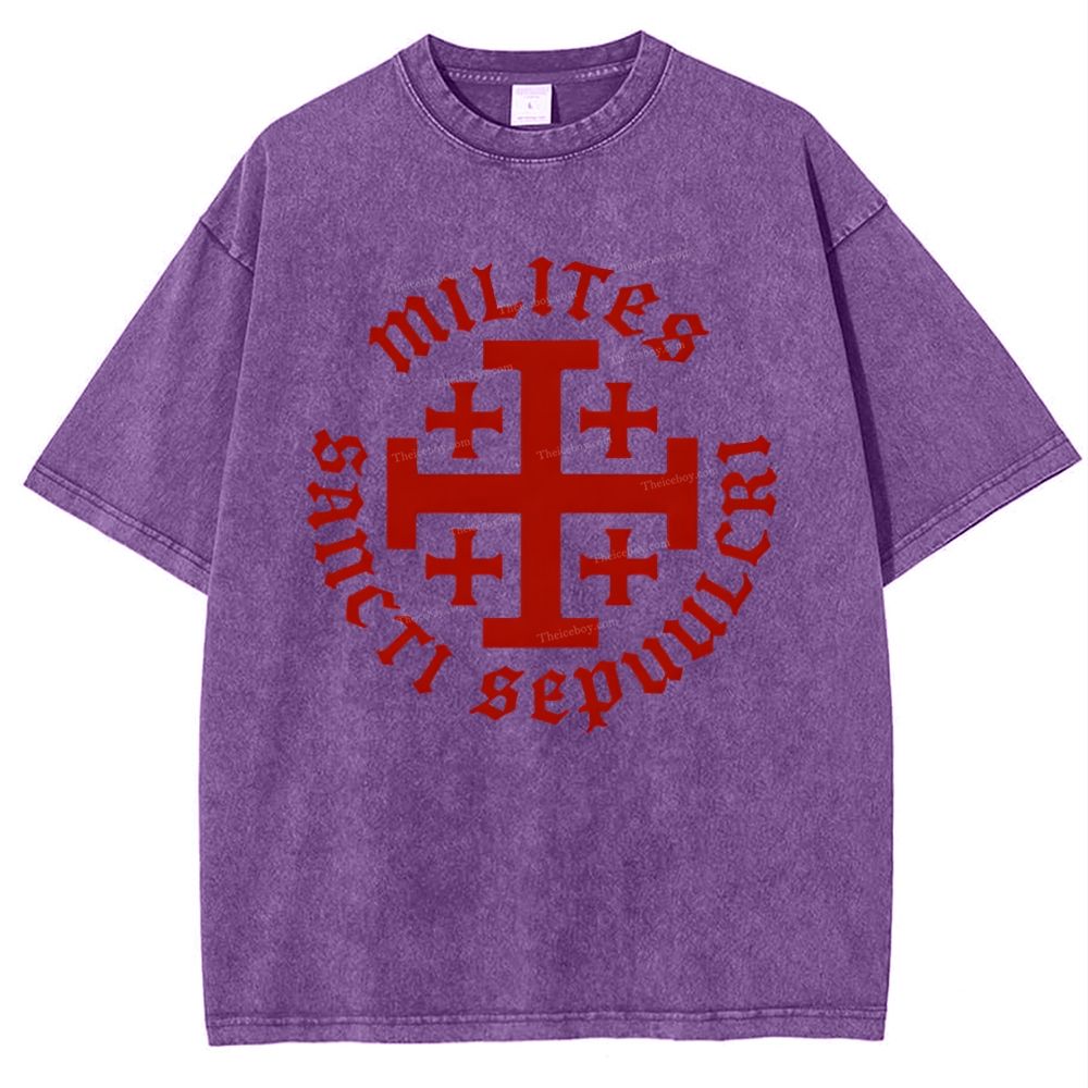 Knight Templar Order of the Holy Sepulchre Snowflake Vintage Cotton T-Shirt