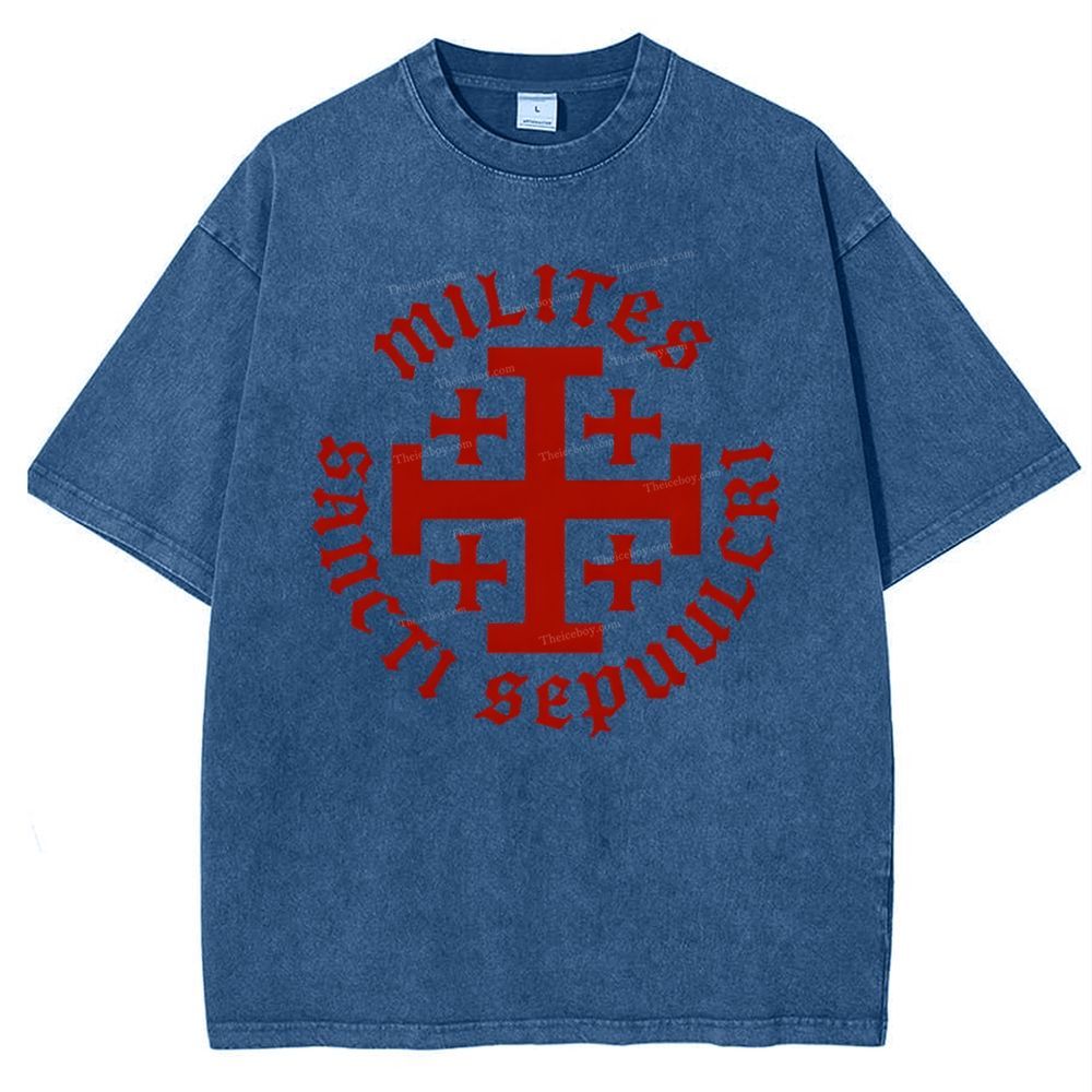 Knight Templar Order of the Holy Sepulchre Snowflake Vintage Cotton T-Shirt