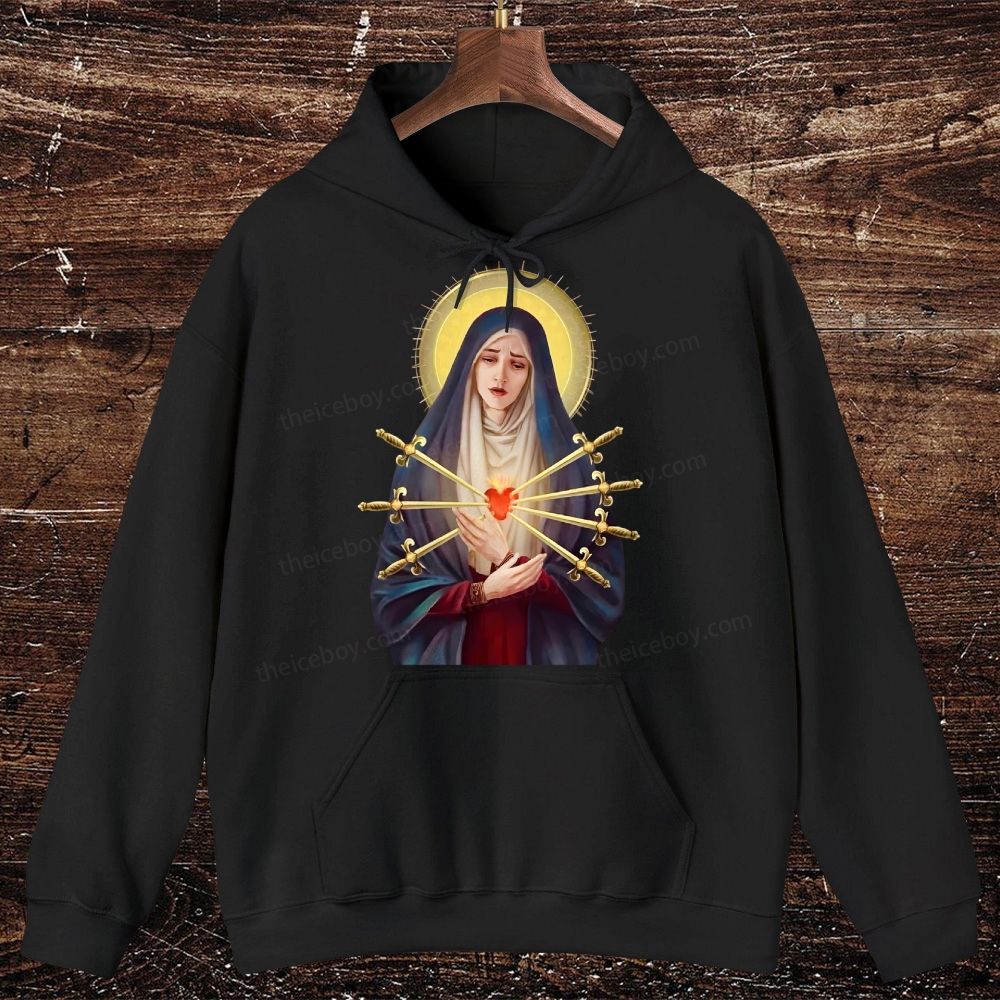 Our Lady of Sorrows Mater Dolorosa Oversized Cotton Hoodies