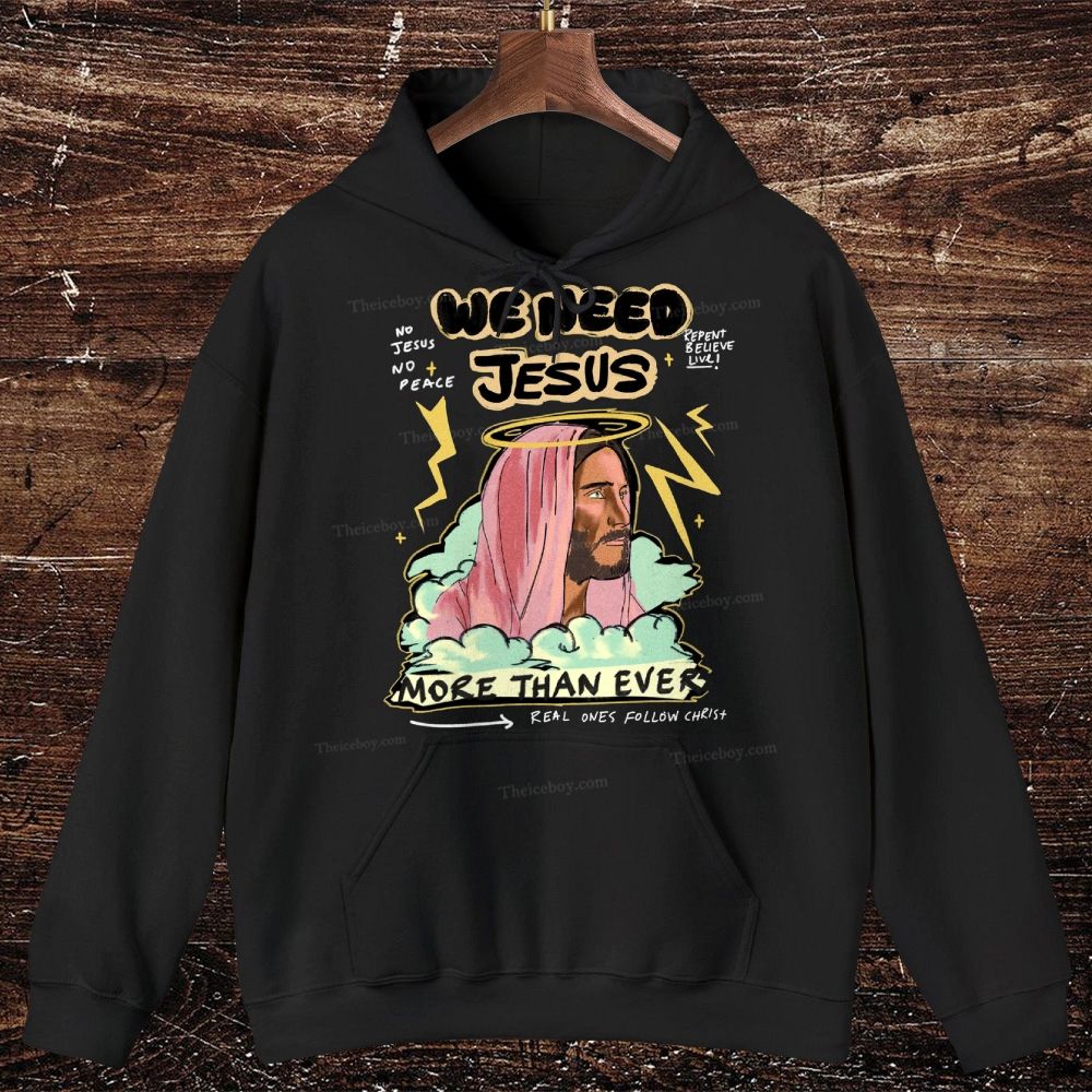 We Need Jesus Oversized Cotton Hoodies