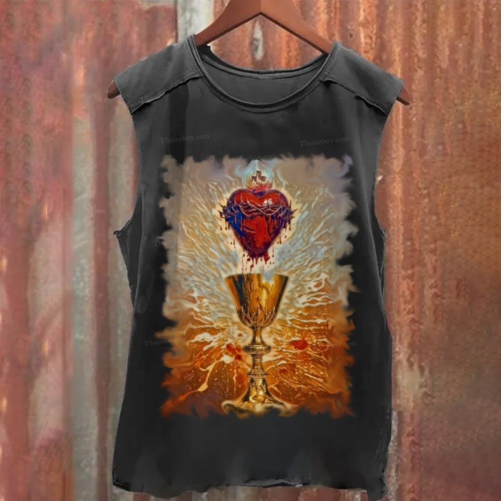 His Blood Remained In The Holy Grail. Washed Tank Top
