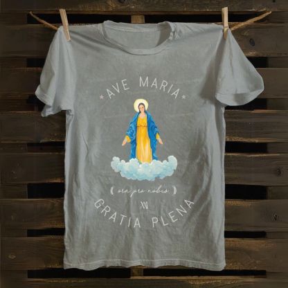 Catholic Watercolor Print of the Virgin Mary Cotton T-shirt