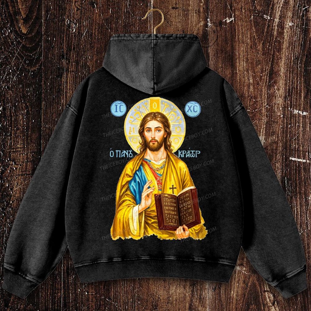 IC XC Jesus Victory Christian Washed Hoodie