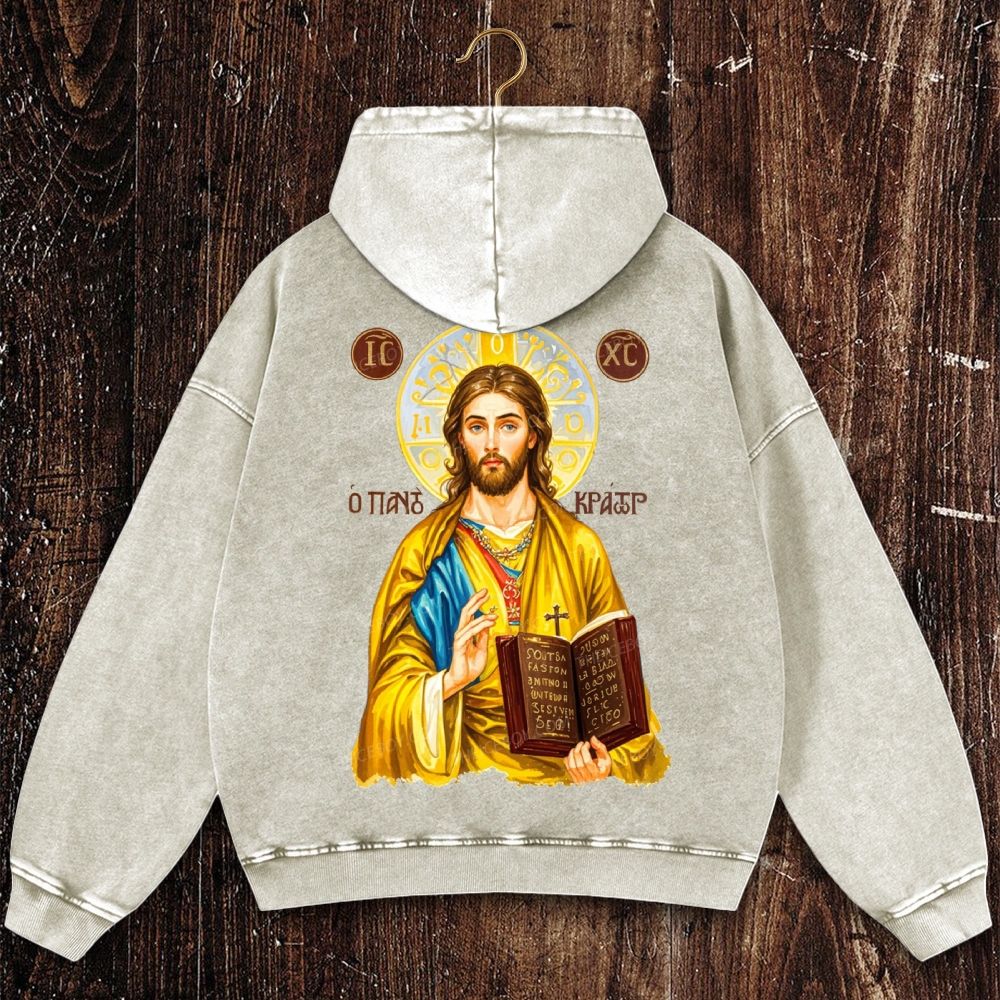 IC XC Jesus Victory Christian Washed Hoodie