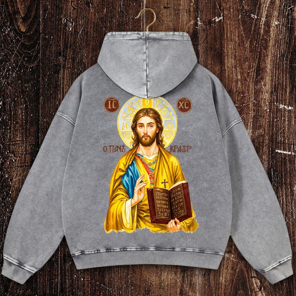 IC XC Jesus Victory Christian Washed Hoodie
