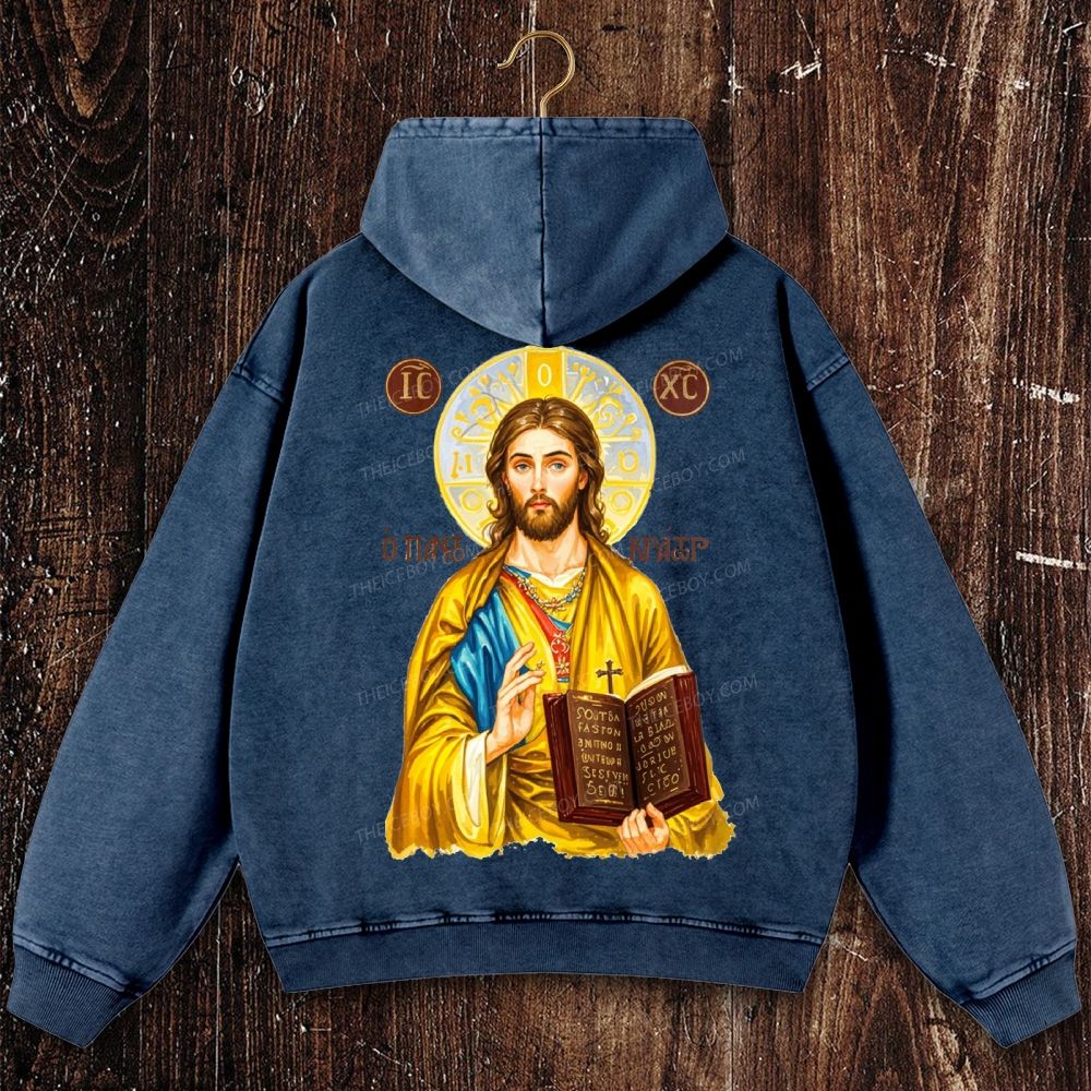 IC XC Jesus Victory Christian Washed Hoodie