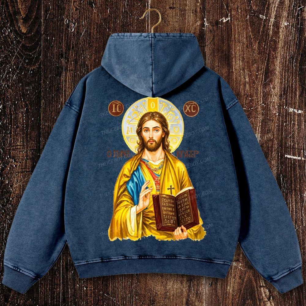 IC XC Jesus Victory Christian Washed Hoodie