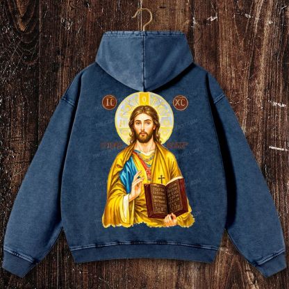 IC XC Jesus Victory Christian Washed Hoodie