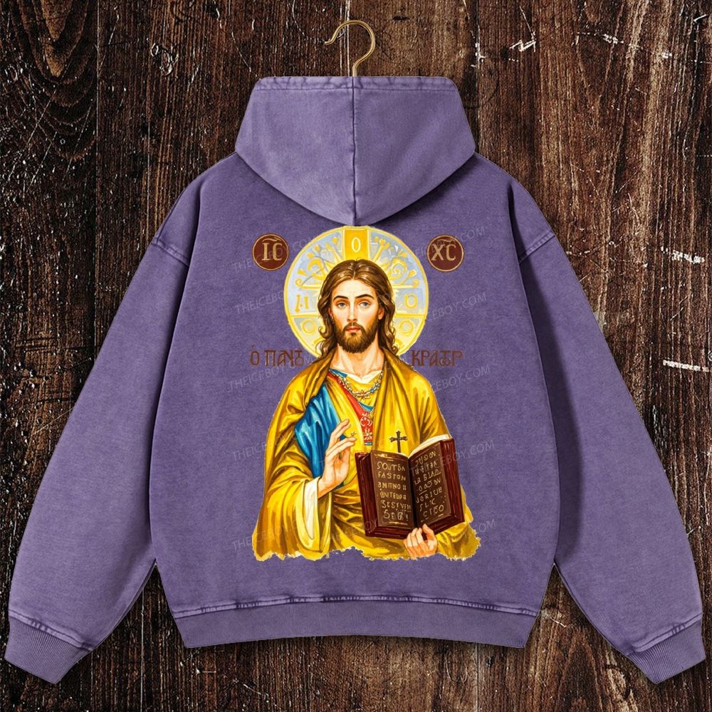 IC XC Jesus Victory Christian Washed Hoodie