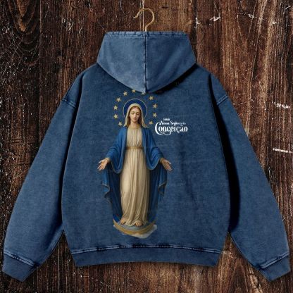 Feliz Dia De Festa A Nossa Senhora Christian Washed Hoodie
