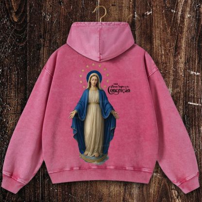 Feliz Dia De Festa A Nossa Senhora Christian Washed Hoodie