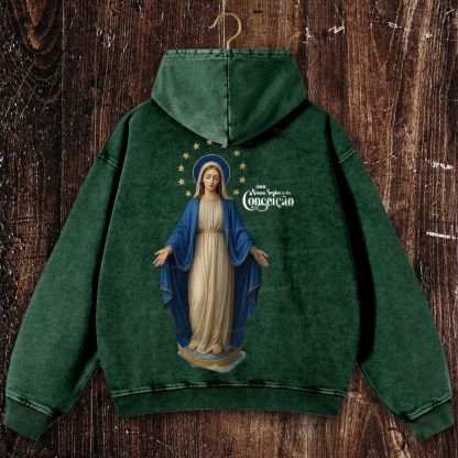 Feliz Dia De Festa A Nossa Senhora Christian Washed Hoodie