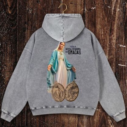 Thanks be to our Holy Mother Christian Washed Hoodie