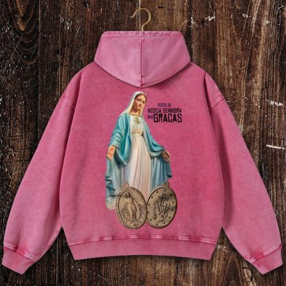 Thanks be to our Holy Mother Christian Washed Hoodie