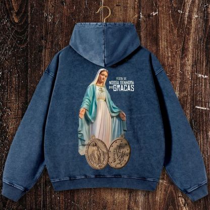 Thanks be to our Holy Mother Christian Washed Hoodie